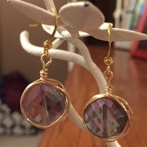 HANDMADE gold wire wrapped earrings